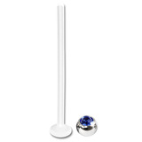 Bioflex Labrets with Titanium Jewelled Balls (formerly PTFE) 1.6mm, 25mm, 4mm, Sapphire Blue.