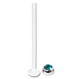 Bioflex Labrets with Titanium Jewelled Balls (formerly PTFE) 1.6mm, 25mm, 4mm, Turquoise.
