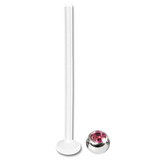 Bioflex Labrets with Titanium Jewelled Balls (formerly PTFE) 1.6mm, 25mm, 4mm, Pink.