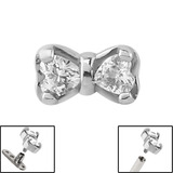 Steel Jewelled Bow for Internal Thread shafts in 1.6mm. Also fits Dermal Anchor - SKU 27923