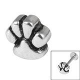 Steel Threaded Attachment - 1.2mm Cast Steel Paw Print - SKU 27980