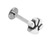 Steel Labret with Cast Steel Paw Print 1.2mm - SKU 27981