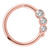 Rose Gold Steel Triple Jewelled Continuous Twist Rings - SKU 28007