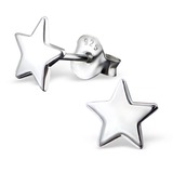 Sterling Silver Star Ear Stud Earrings 6.8mm Star - 1 Pair