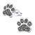 Sterling Silver Cute Jewelled Paw Print Ear Stud Earrings - SKU 28039