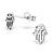 Sterling Silver Hamsa Hand Ear Stud Earrings - SKU 28044