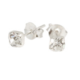 Silver Claw Set Crystal Studs 3mm and 4mm gem (ST8CS) 4mm, Crystal Clear (ST84-CS)