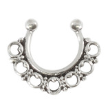 Sterling Silver Clip On Septum Rings SC9, 1.2mm, 9mm, One Ring only.