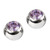 Titanium Threaded Jewelled Balls 1.6x5mm Mirror Polish metal, Light Amethyst Gem. Pack of 2 balls. - alternative image