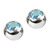 Titanium Threaded Jewelled Balls 1.6x4mm Mirror Polish metal, Aqua AB Gem. Pack of 2 balls. - alternative image