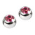 Titanium Threaded Jewelled Balls 1.2x3mm Mirror Polish metal, Pink Gem. Pack of 2 balls. - alternative image