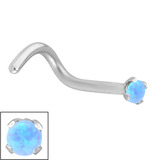 Steel Claw Set Synthetic Opal Nose Stud - SKU 28205
