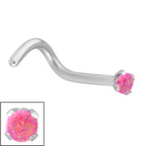 Steel Claw Set Synthetic Opal Nose Stud - SKU 28206