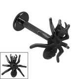 Black Steel Labret with Black Steel Ant Ant, 1.2mm, 12mm
