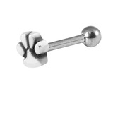 Steel Micro Barbell with Cast Steel Paw Print 1.2mm 1.2mm, 5mm