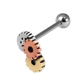 Steel Micro Barbell with Cast Steel Steampunk 1.2mm 1.2mm, 8mm