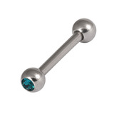 Steel Double Jewelled Micro Barbell 1.2mm 1.2mm x 10mm (3mm) / Turquoise