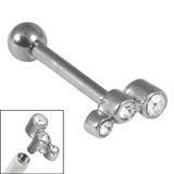 Titanium Internally Threaded Micro Barbells 1.2mm - Triple Jewel 1.2mm, 12mm, Crystal Clear