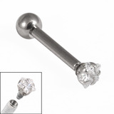 Titanium Internally Threaded Micro Barbells 1.2mm - Steel Claw Set Jewelled Star - SKU 28357