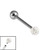 Titanium Internally Threaded Micro Barbells 1.2mm - Smooth Glitzy Ball 1.2mm, 6mm, 3mm, Single Crystal AB - alternative image