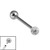 Titanium Internally Threaded Micro Barbells 1.2mm - Smooth Glitzy Ball 1.2mm, 8mm, 3mm, Single Crystal Clear - alternative image