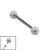 Titanium Internally Threaded Micro Barbells 1.2mm - Smooth Glitzy Ball 1.2mm, 6mm, 3mm, Double Crystal Clear - alternative image