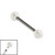 Titanium Internally Threaded Micro Barbells 1.2mm - Smooth Glitzy Ball 1.2mm, 12mm, 3mm, Double Crystal AB - alternative image