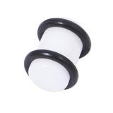 Acrylic Plug 1.6-10mm 9.5mm, White