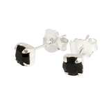 Silver Claw Set Crystal Studs 3mm and 4mm gem (ST8CS) 3mm, Jet Black (ST83-CS)