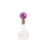 Bioflex Push-fit Labret with Titanium Ball 1.0mm 1.0mm, 6mm, 2.5mm, Purple