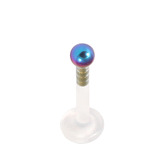 Bioflex Push-fit Labret with Titanium Ball 1.0mm 1.0mm, 6mm, 2.5mm, Rainbow
