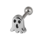 Steel Micro Barbell with Ghost Attachment (1.2mm tragus bar) 1.2mm, 9mm