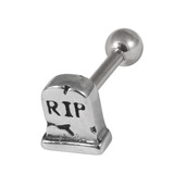 Steel Micro Bar with RIP Headstone Attachment 1.2mm, 12mm