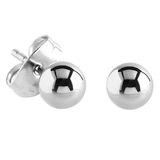 Steel Ear Stud Earrings with Ball - SKU 28627