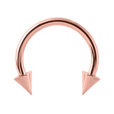 Rose Gold Steel Coned Circular Barbells (CBB) (Horseshoes) 1.2mm, 8mm, 3mm