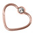 Rose Gold Steel Jewelled Continuous Heart Twist Ring 1.0mm, 10mm, 4mm, Crystal Clear - alternative image