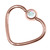 Rose Gold Steel Jewelled Continuous Heart Twist Ring 1.2mm, 10mm, 4mm, Crystal AB - alternative image