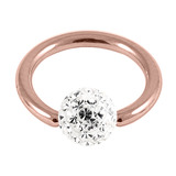 Rose Gold Steel BCR with Smooth Glitzy Ball 1.2mm - SKU 28669