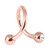 Rose Gold Steel Double Jewelled Spirals 1.2mm 1.2mm, 10mm, Crystal Clear - alternative image