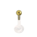 Bioflex Push-fit Labret with Titanium Ball 1.6mm 1.6mm, 6mm, 2.5mm, Gold