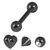 Multipack - Black Steel Micro Barbell and Attachments Set 1.2mm 1.2mm, 10mm - alternative image