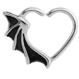 Steel Bat Wing Continuous Heart Twist Ring - SKU 28804