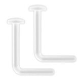 Acrylic Flexible L Shaped Nose Stud Retainer (Hide it) 0.8mm, Pack of 2 studs