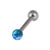 Steel Micro Barbell with Synthetic Opal Ball Single Ended 1.2mm 1.2mm, 6mm, 3mm, Blue Opal - alternative image