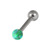 Steel Micro Barbell with Synthetic Opal Ball Single Ended 1.2mm 1.2mm, 12mm, 3mm, Green Opal - alternative image