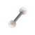 Steel Micro Barbell with Synthetic Opal Ball Double Ended 1.2mm 1.2mm, 10mm, 3mm, White Opal - alternative image