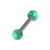 Steel Micro Barbell with Synthetic Opal Ball Double Ended 1.2mm 1.2mm, 12mm, 3mm, Green Opal - alternative image