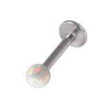 Steel Labret with Synthetic Opal Ball 1.2mm - SKU 28914