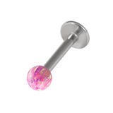 Steel Labret with Synthetic Opal Ball 1.2mm - SKU 28916
