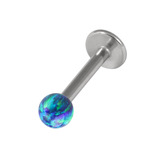 Steel Labret with Synthetic Opal Ball 1.2mm - SKU 28917